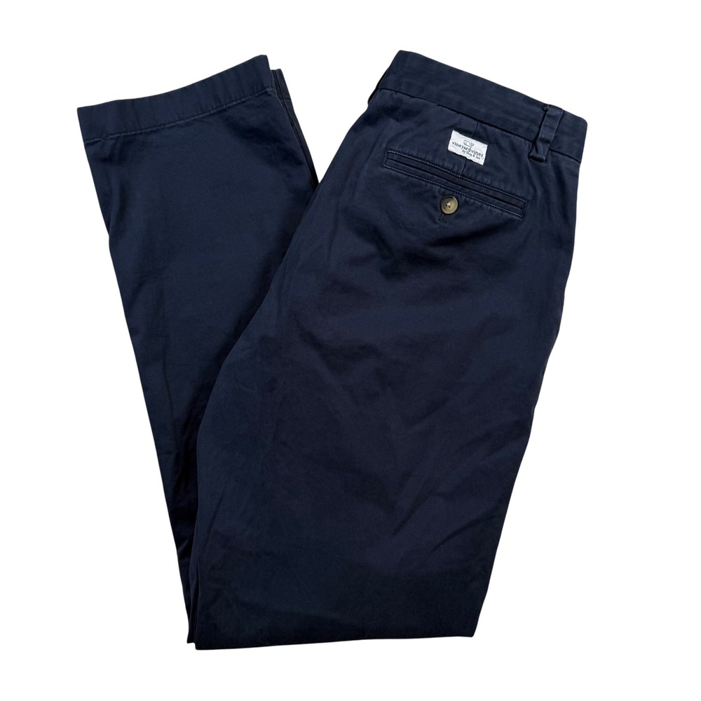 Vineyard Vines Breaker Pant Navy Blue Mens Size 32x32 Chino Stretch Cotton Blend